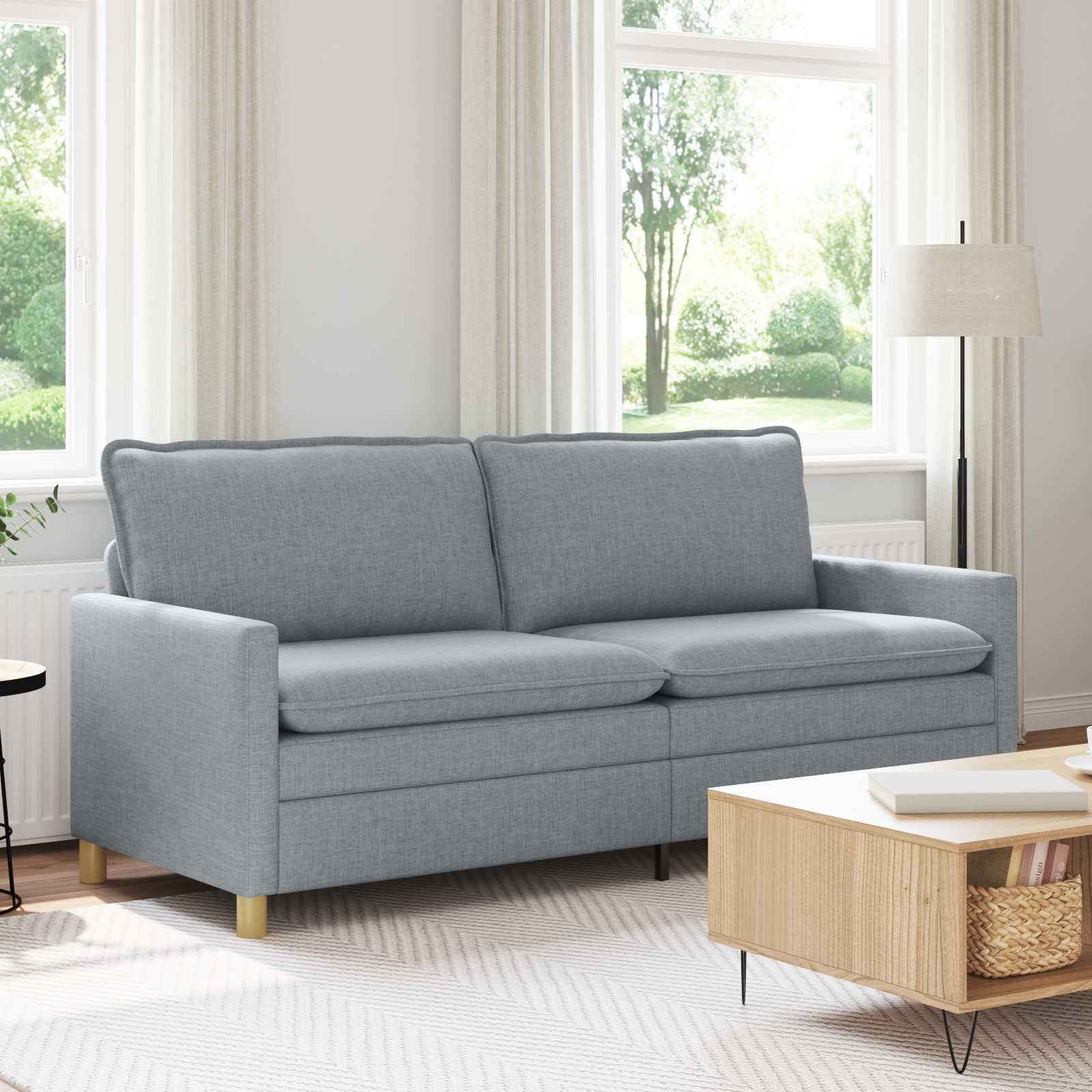 vidaXL Диван Светлосиво 196 x 81 x 875 см Текстил