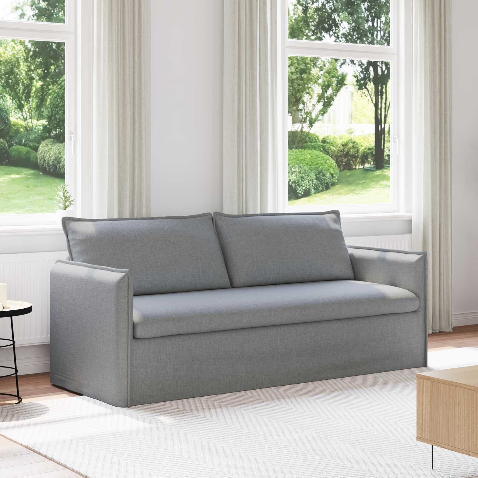 vidaXL Диван Светлосиво 196 x 82 x 85 см текстил