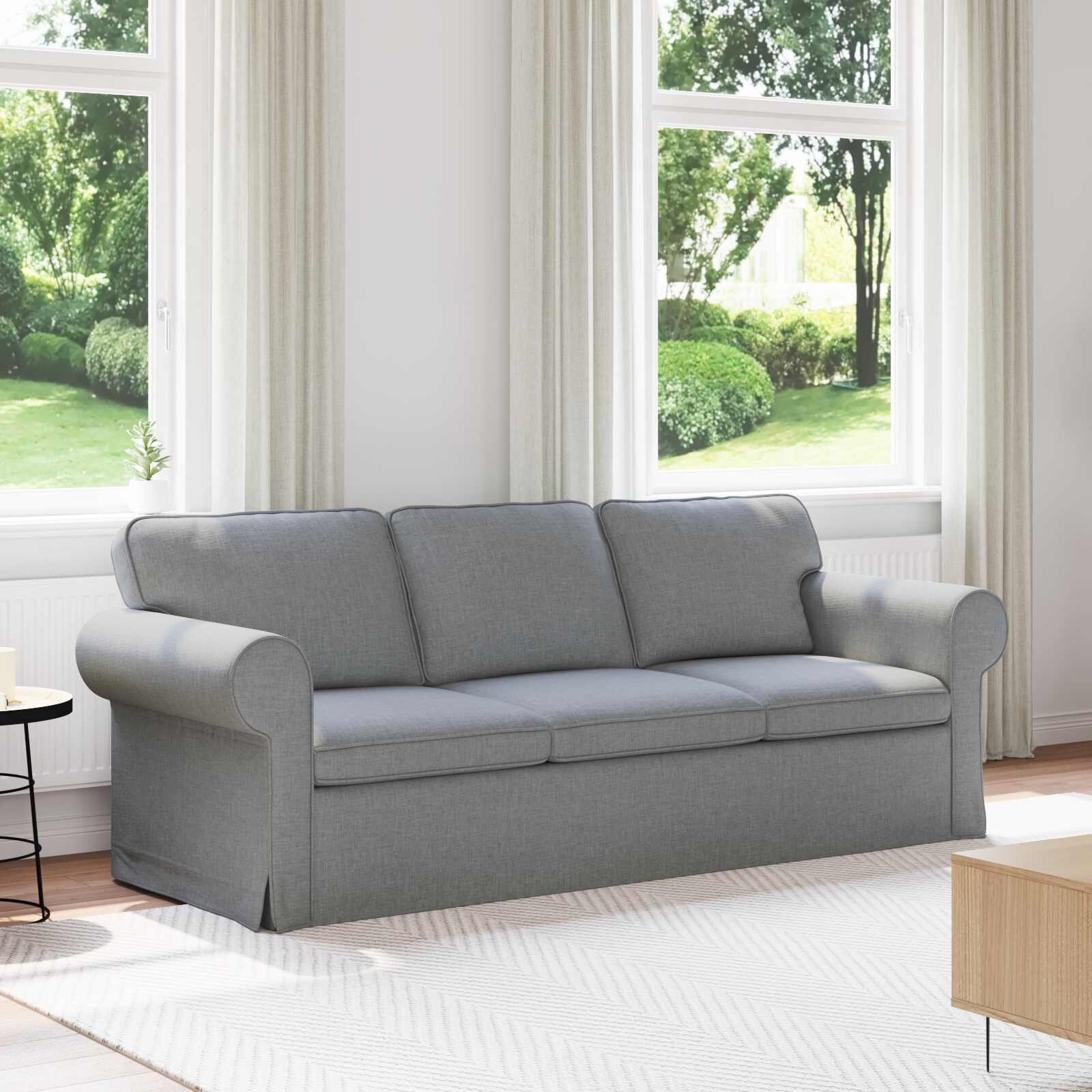 vidaXL Диван Светлосиво 215 x 82 x 80 см текстил