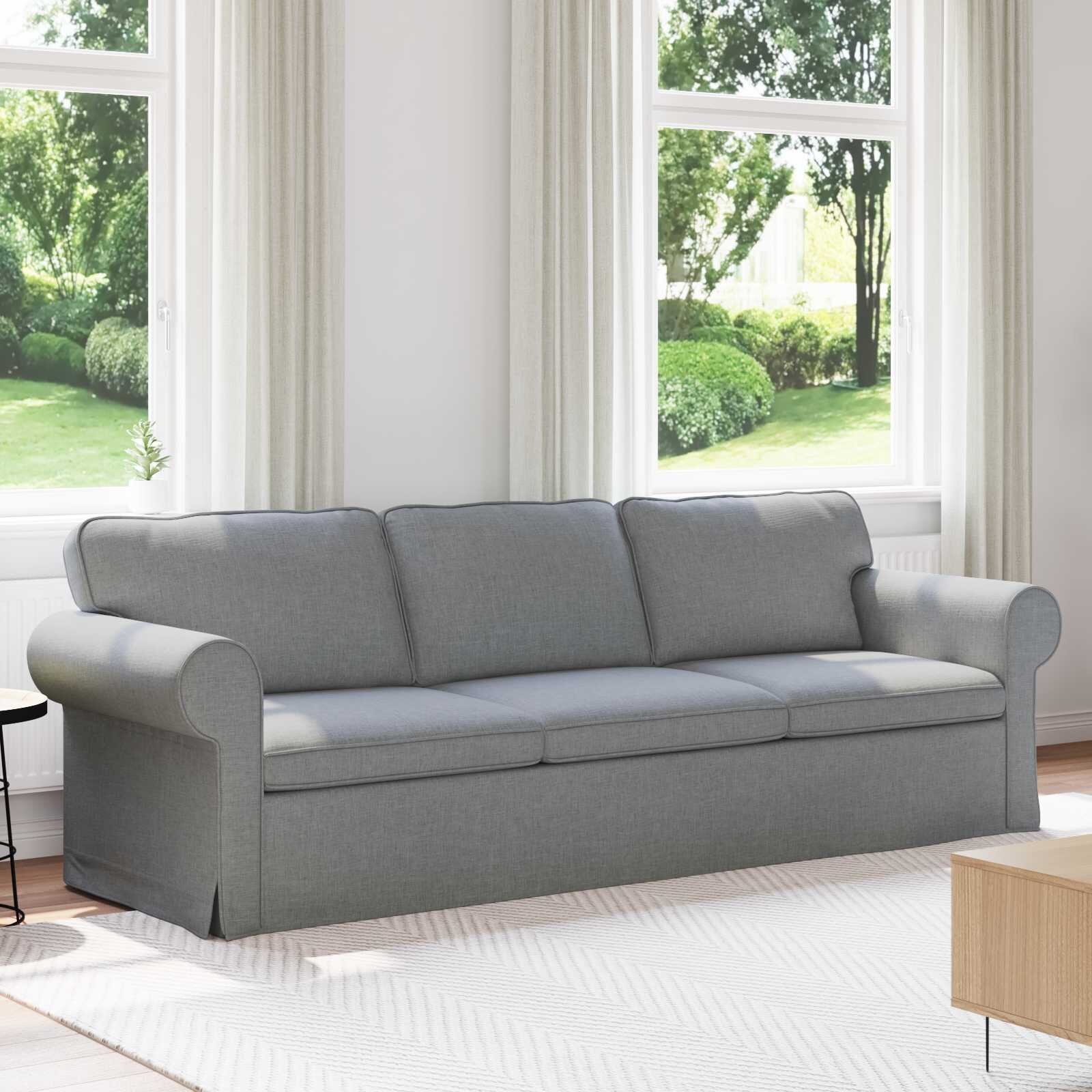 vidaXL Диван Светлосиво 245 x 82 x 80 см текстил