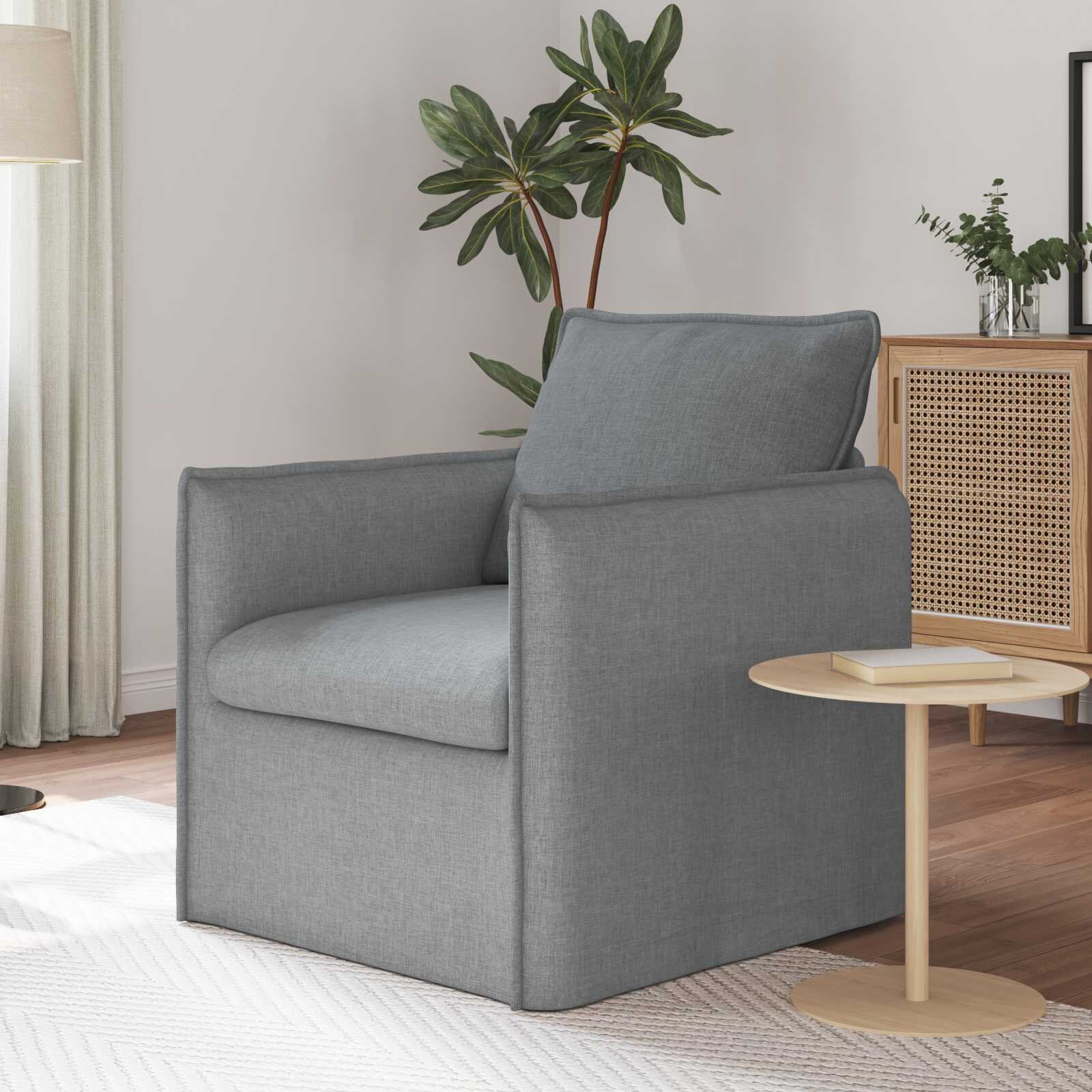 vidaXL Диван Светлосиво 75 x 82 x 85 см текстил