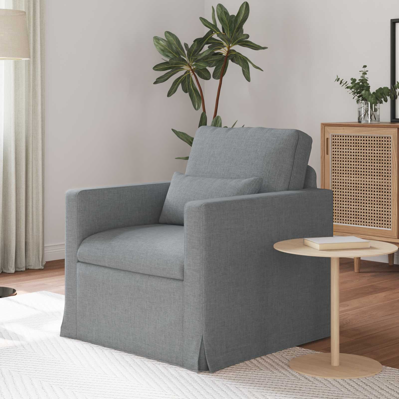 vidaXL Диван Светлосиво 78 x 78 x 80 см текстил