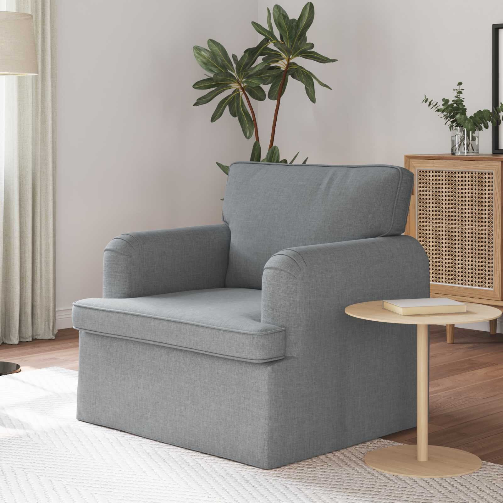vidaXL Диван Светлосиво 84 x 80 x 85 см текстил