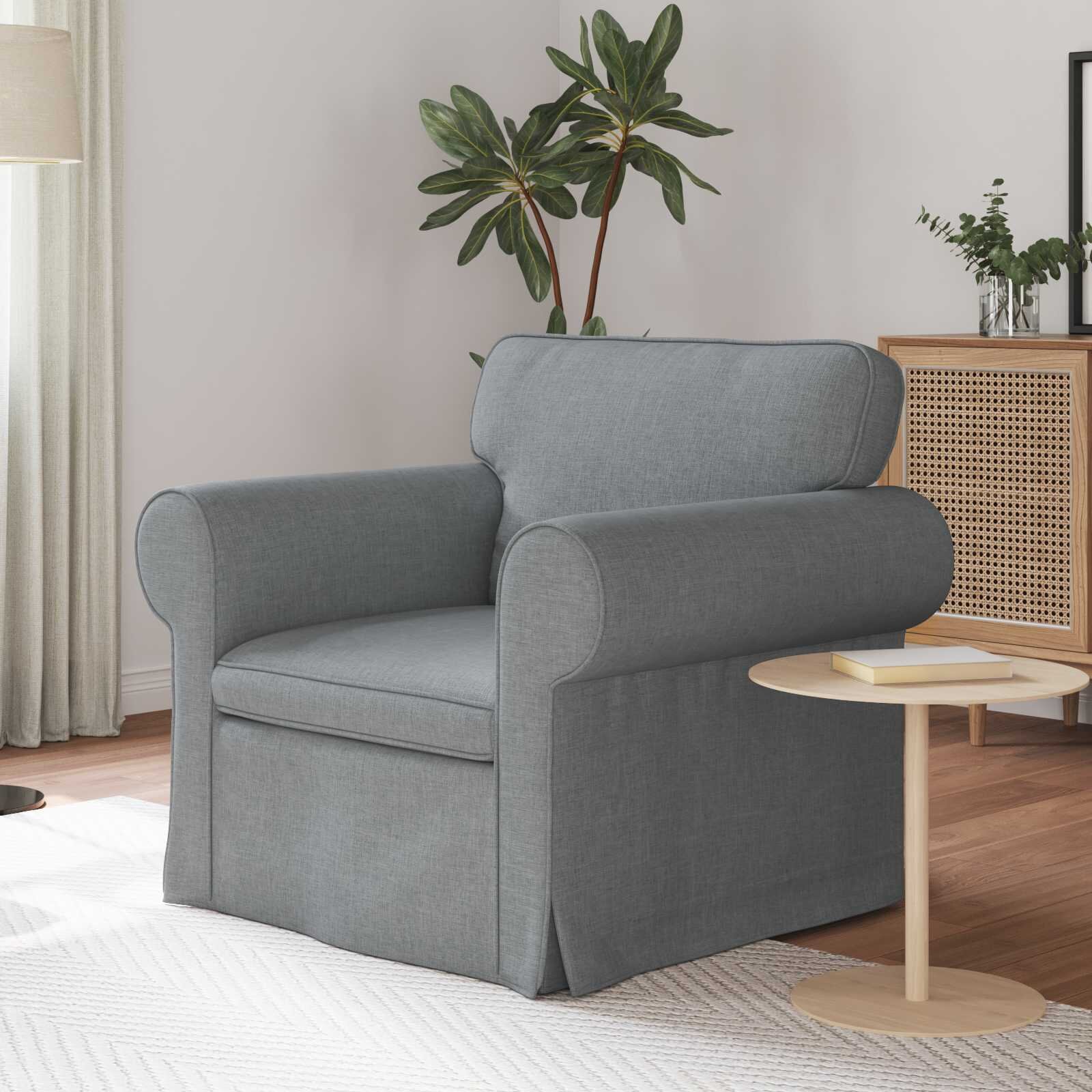 vidaXL Диван Светлосиво 95 x 82 x 80 см текстил