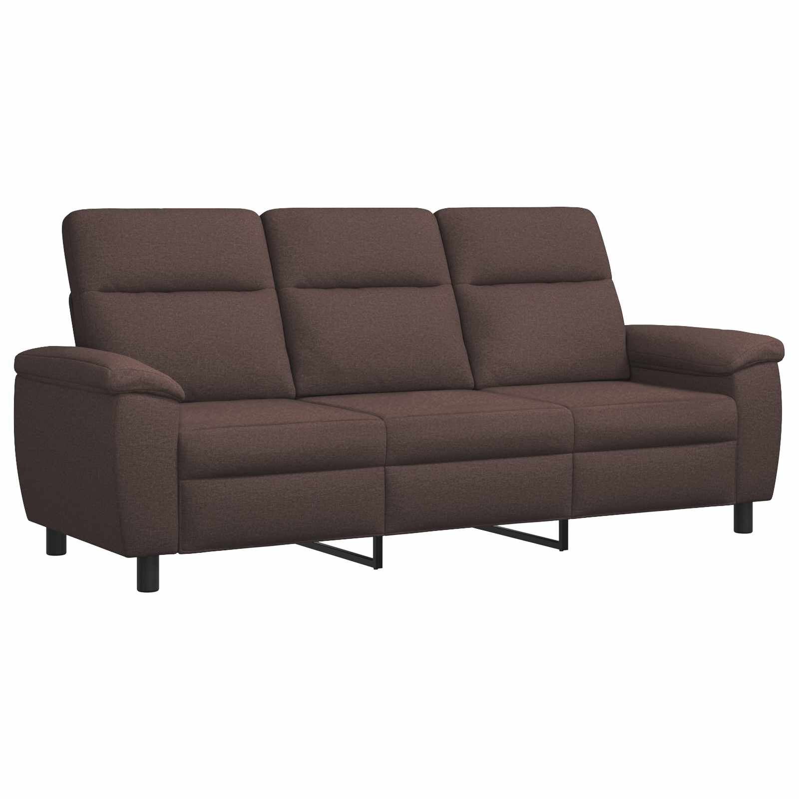 vidaXL Диван Тъмен кафяв 214 x 90 x 95 см Текстил