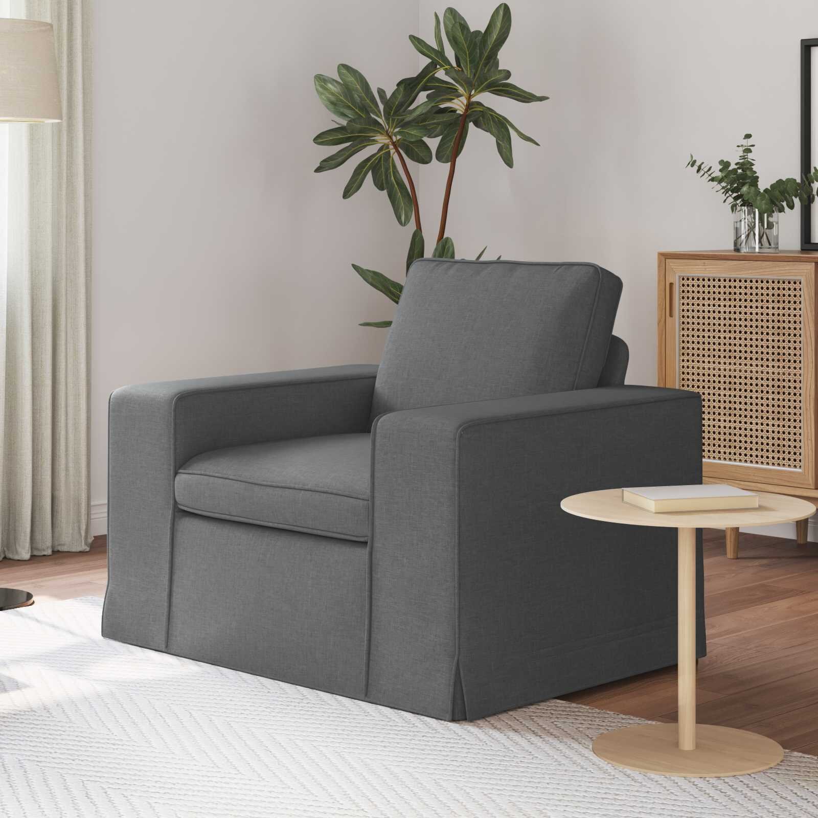 vidaXL Диван Тъмен сив 103 x 80 x 82 см текстил