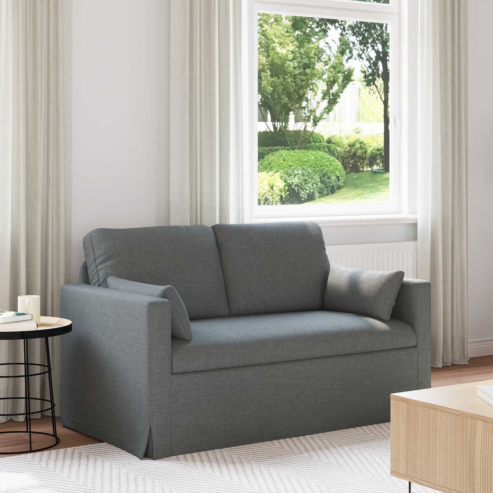 vidaXL Диван Тъмен сив 139 x 78 x 80 см текстил