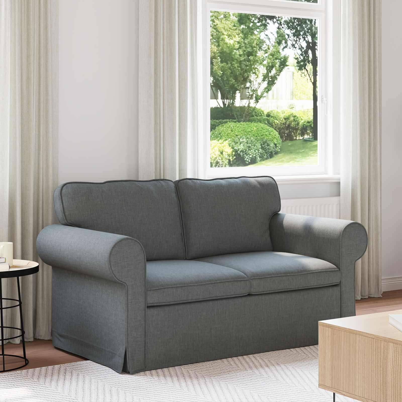 vidaXL Диван Тъмен сив 155 x 82 x 80 см текстил