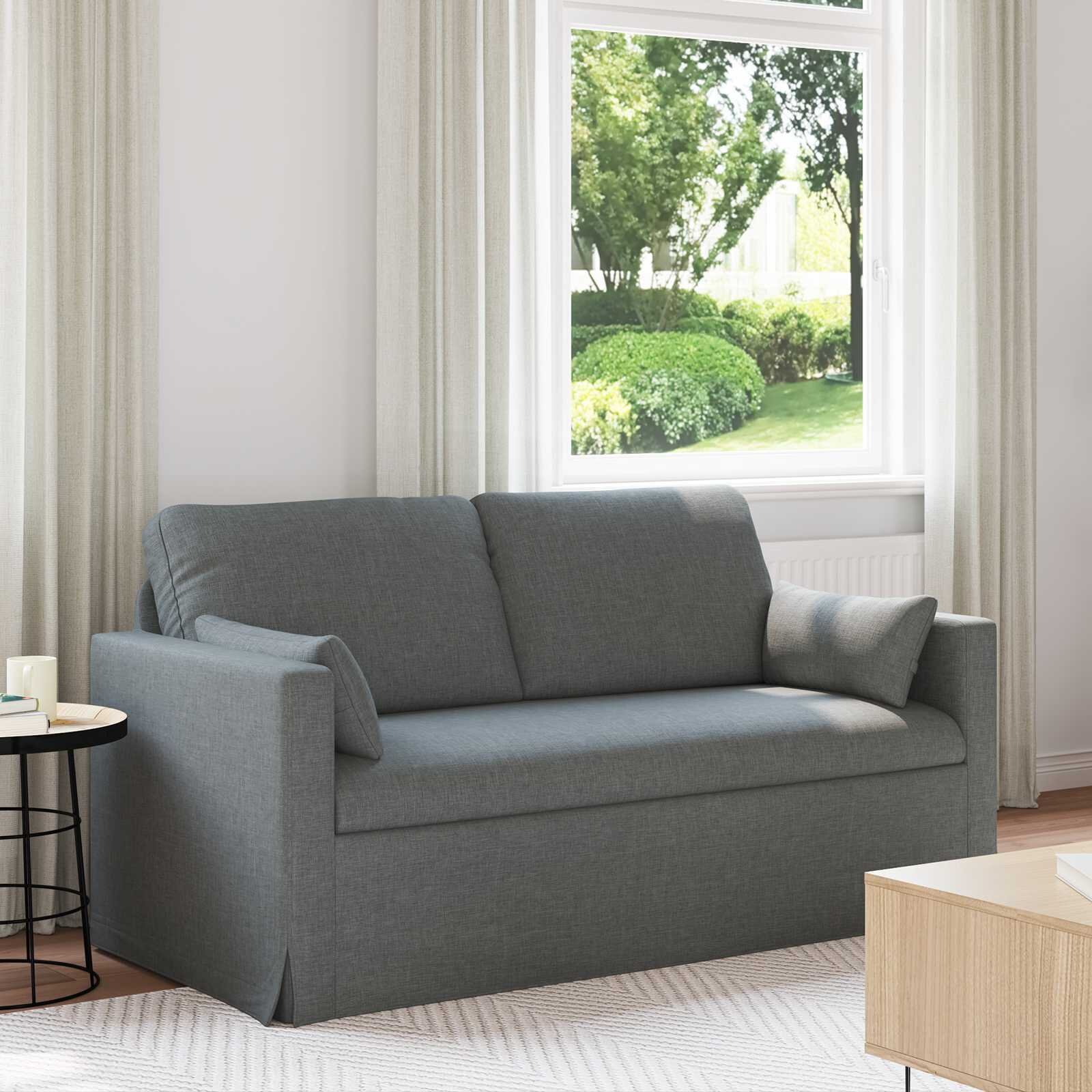 vidaXL Диван Тъмен сив 158 x 78 x 80 см текстил