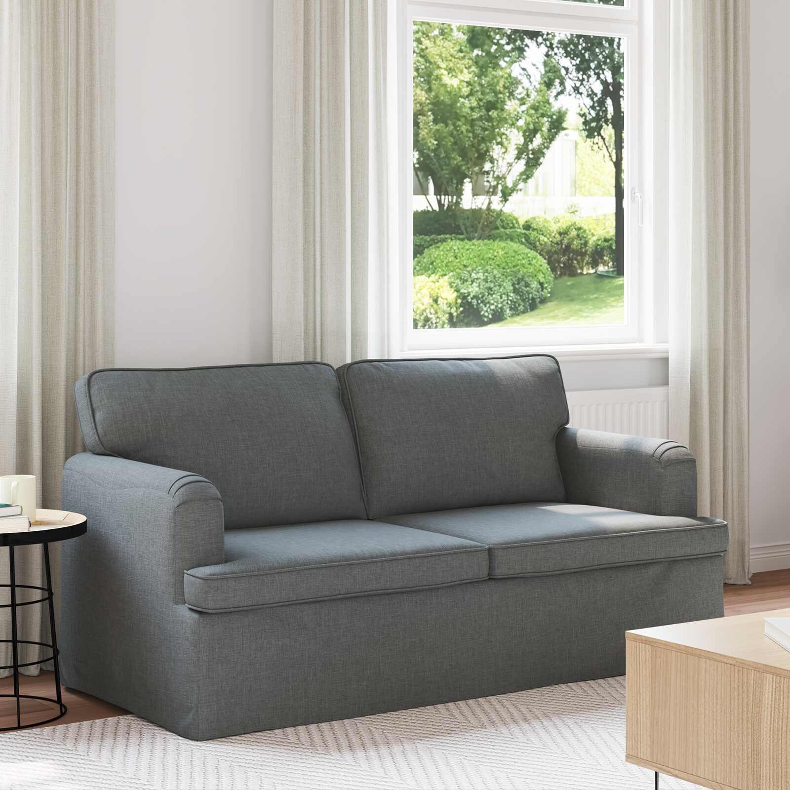 vidaXL Диван Тъмен сив 162 x 80 x 85 см текстил