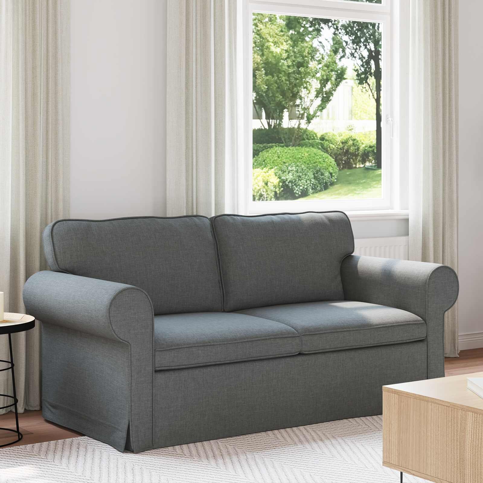 vidaXL Диван Тъмен сив 175 x 82 x 80 см текстил