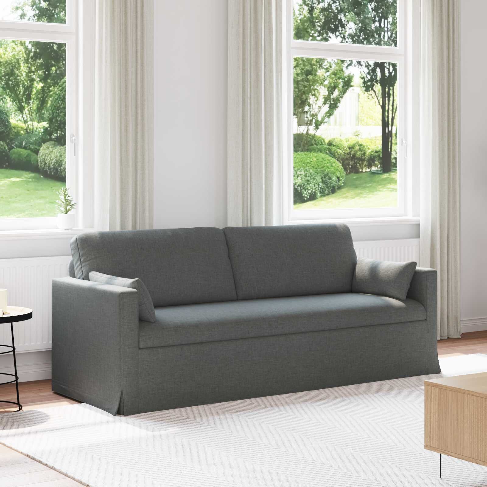 vidaXL Диван Тъмен сив 198 x 78 x 80 см текстил