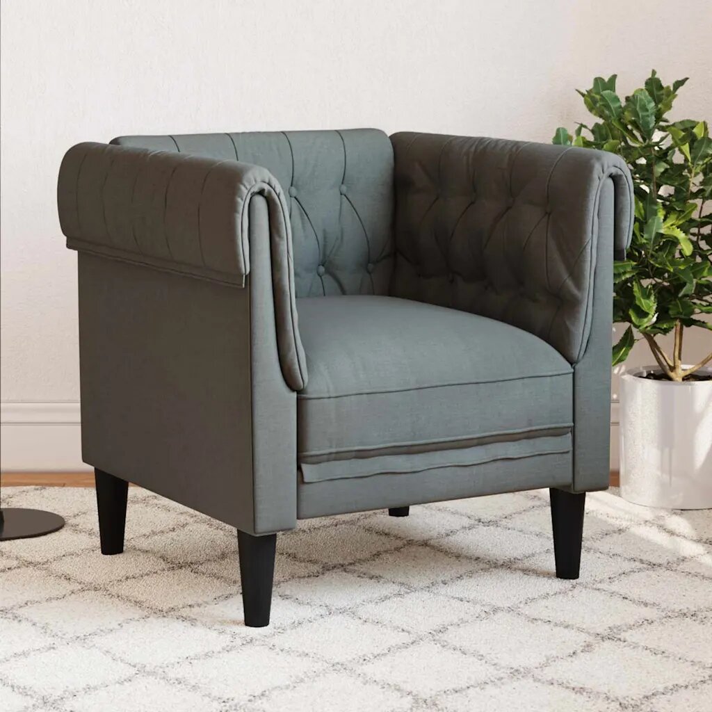 vidaXL Диван Тъмен сив 785 x 745 x 745 см Полиестер