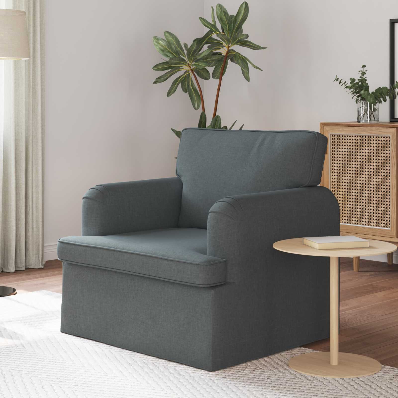 vidaXL Диван Тъмен сив 84 x 80 x 85 см текстил