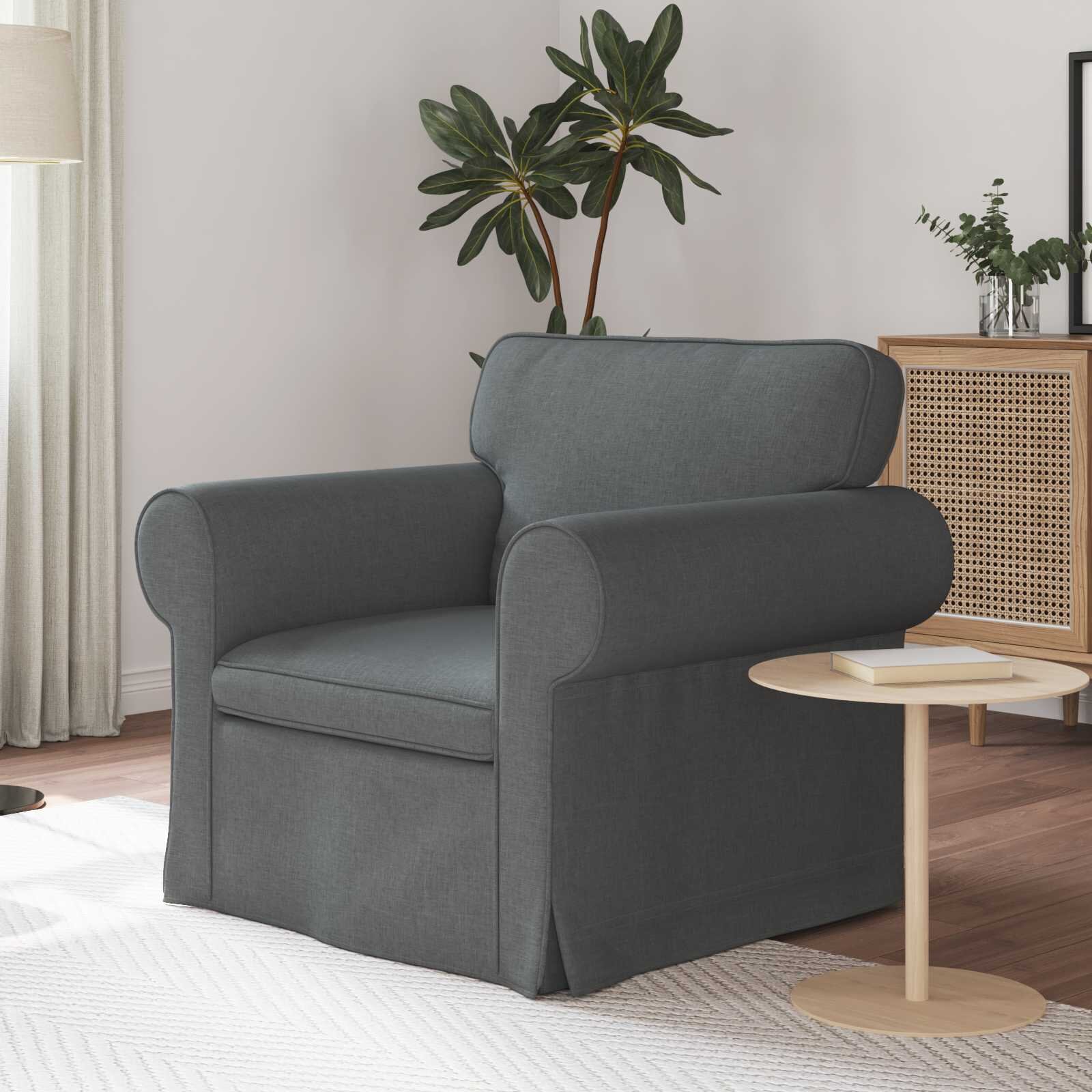 vidaXL Диван Тъмен сив 95 x 82 x 80 см текстил