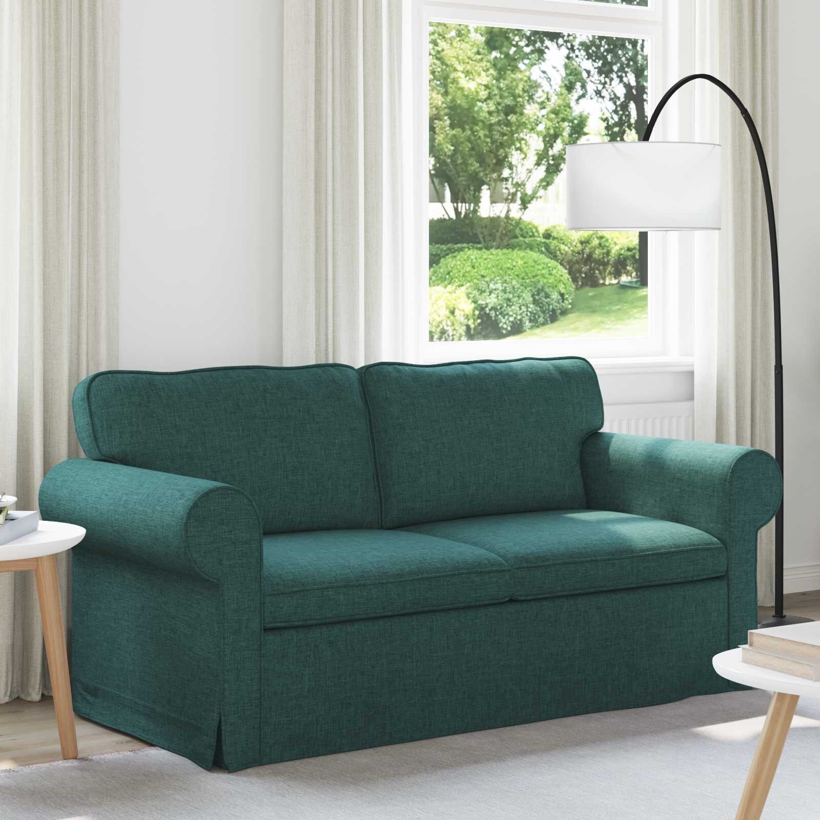vidaXL Диван Тъмен зелен 175 x 82 x 80 см текстил