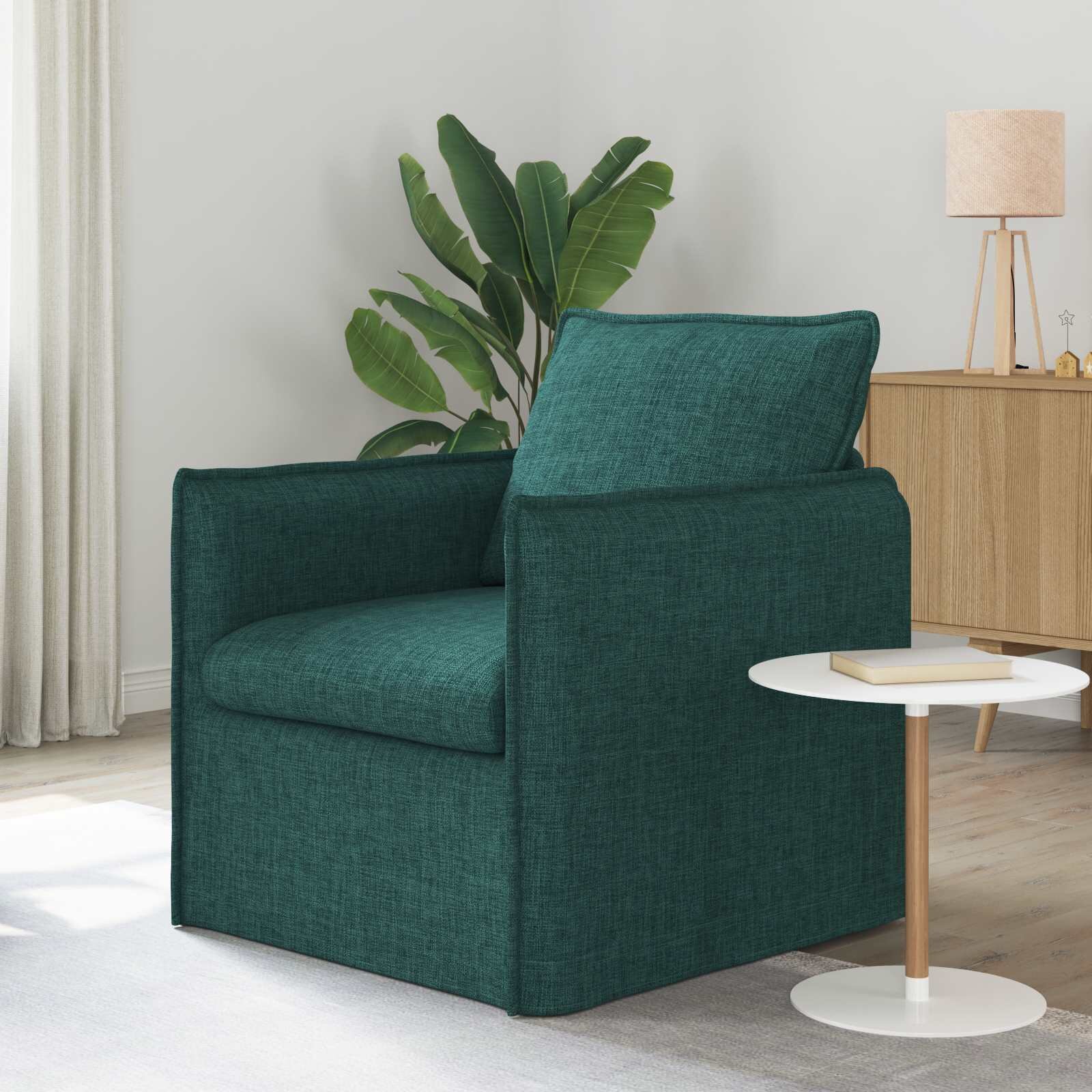 vidaXL Диван Тъмен зелен 75 x 82 x 85 см текстил