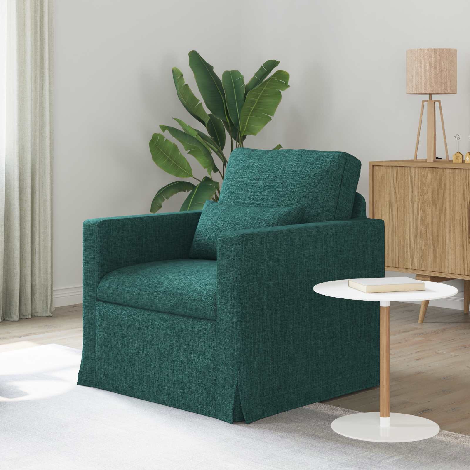 vidaXL Диван Тъмен зелен 78 x 78 x 80 см текстил