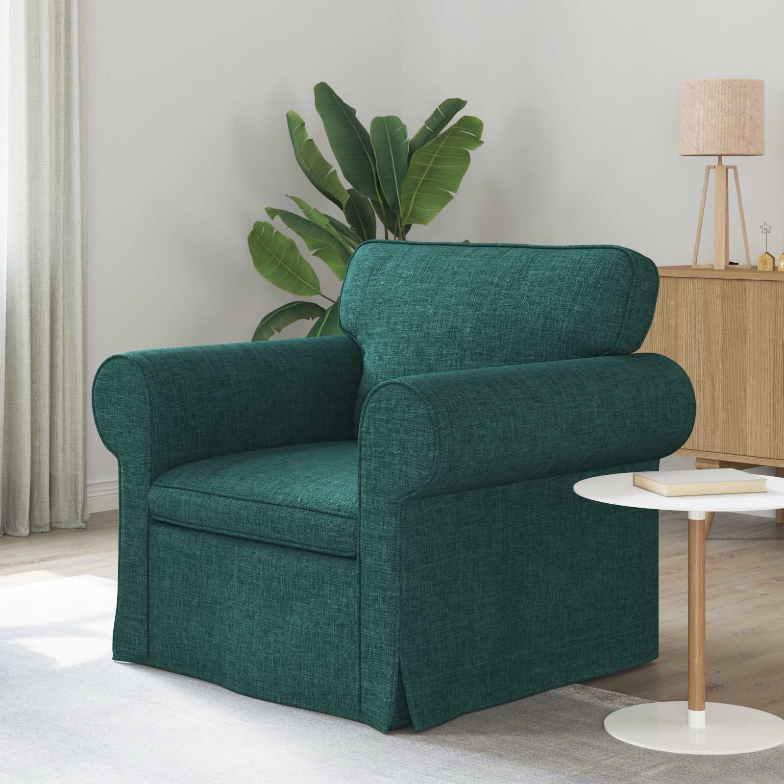 vidaXL Диван Тъмен зелен 95 x 82 x 80 см текстил