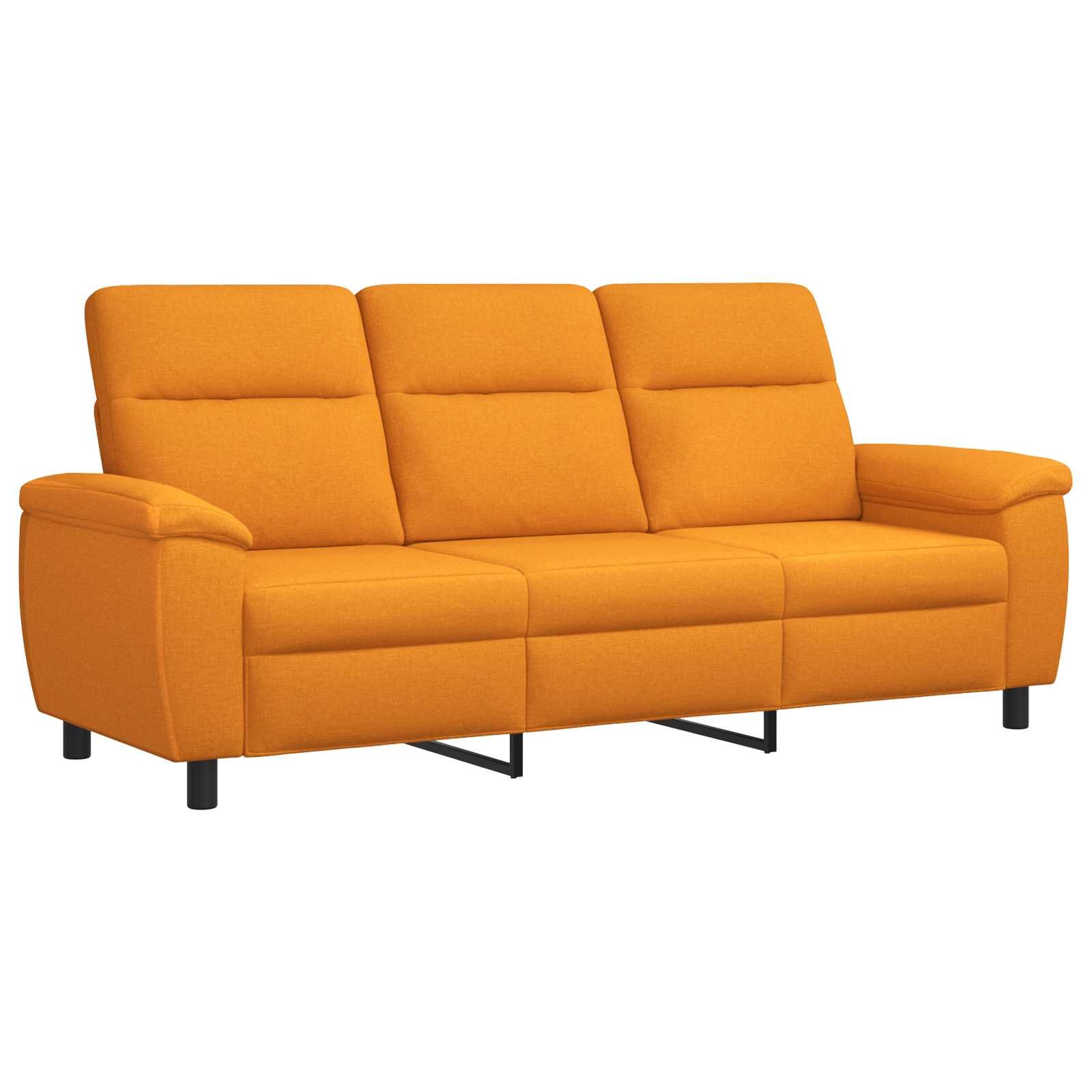vidaXL Диван Тъмен жълт 214 x 90 x 95 см Текстил