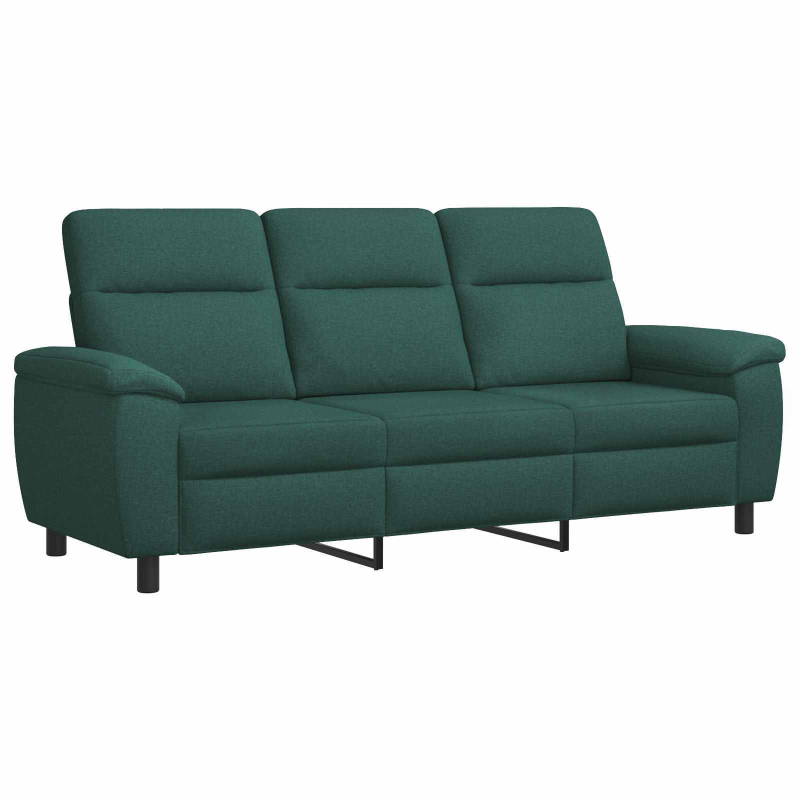 vidaXL Диван Тъмнозелено 214 x 90 x 95 см Текстил
