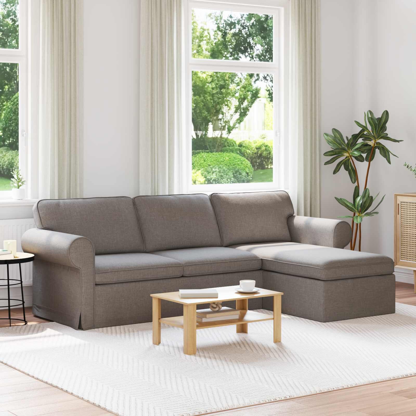 vidaXL Диван Таупе 245 x 138 x 80 см текстил