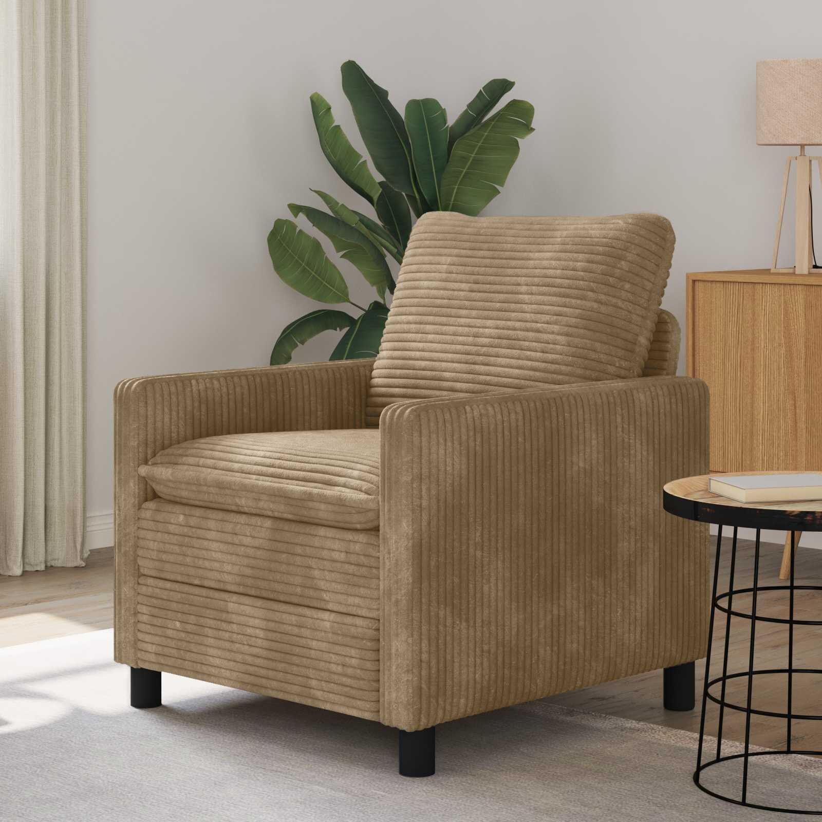 vidaXL Диван Таупе 76 x 81 x 875 см Полиестер