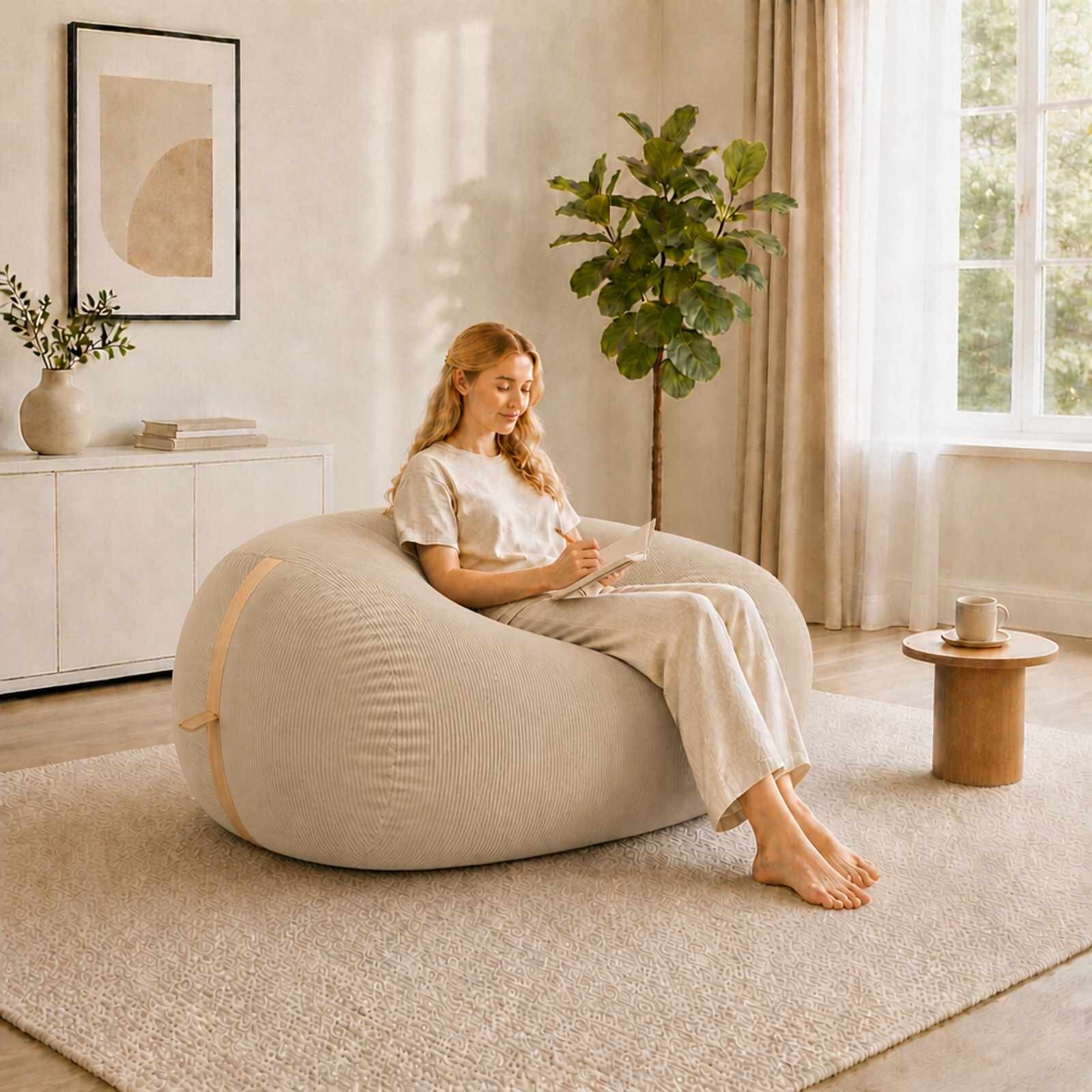 vidaXL Диван тип боб Таупе 158 x 124 x 89 см кордурой