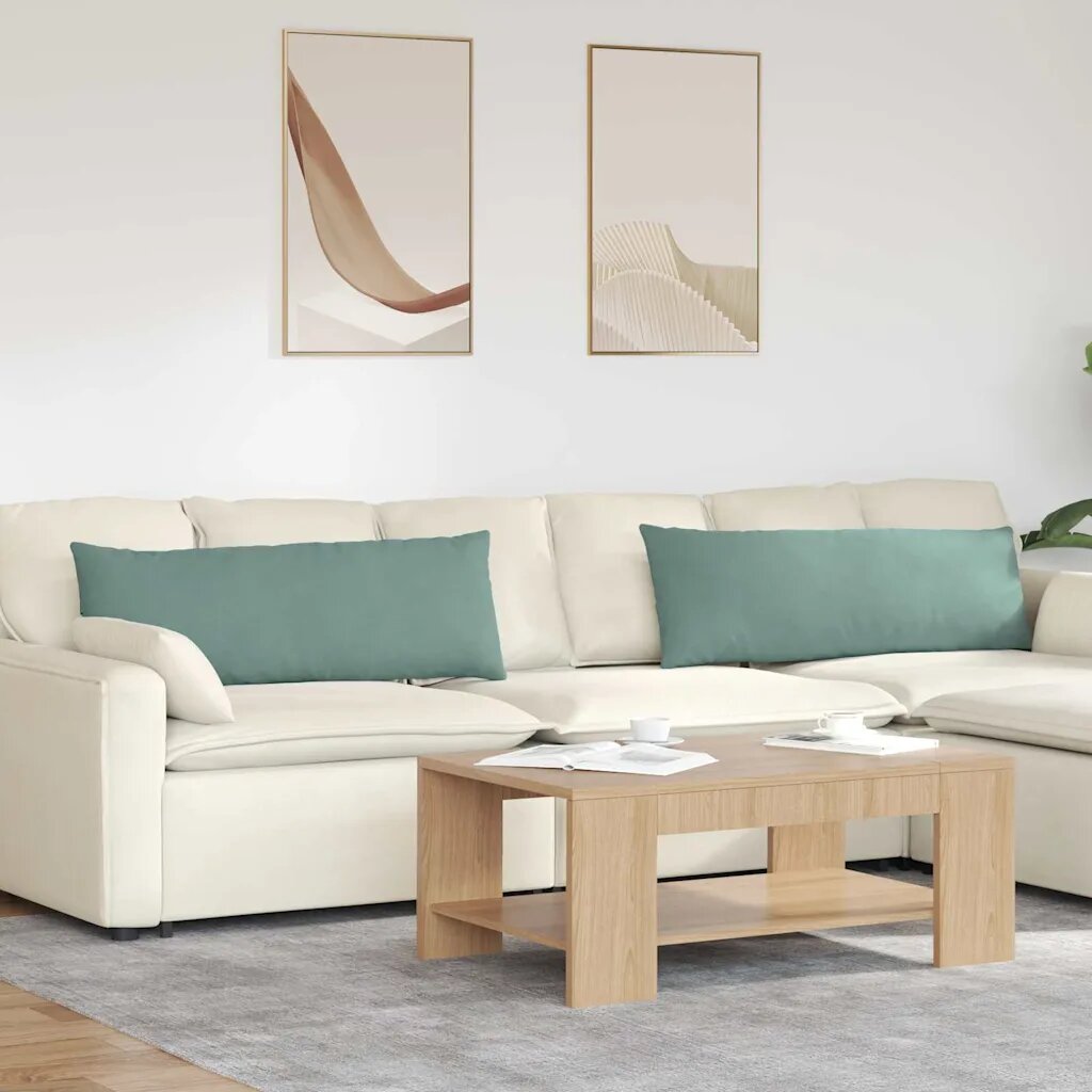vidaXL Диван възглавници 2 бр. Кадифе Морско зелено 120 x 40 cm