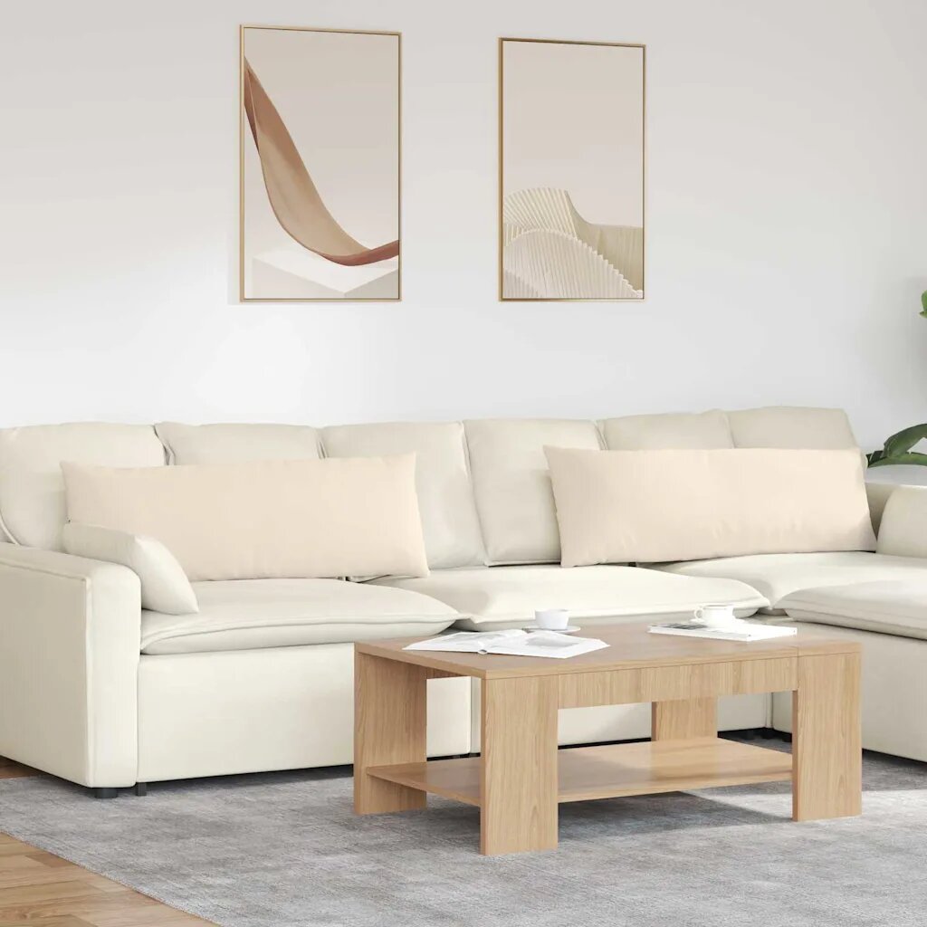 vidaXL Диван възглавници 2 бр. текстил Бежово 120 x 40 cm