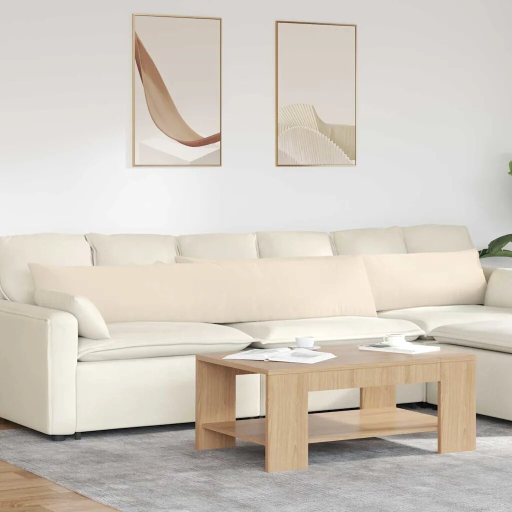 vidaXL Диван възглавници 2 бр. текстил Бежово 200 x 40 см
