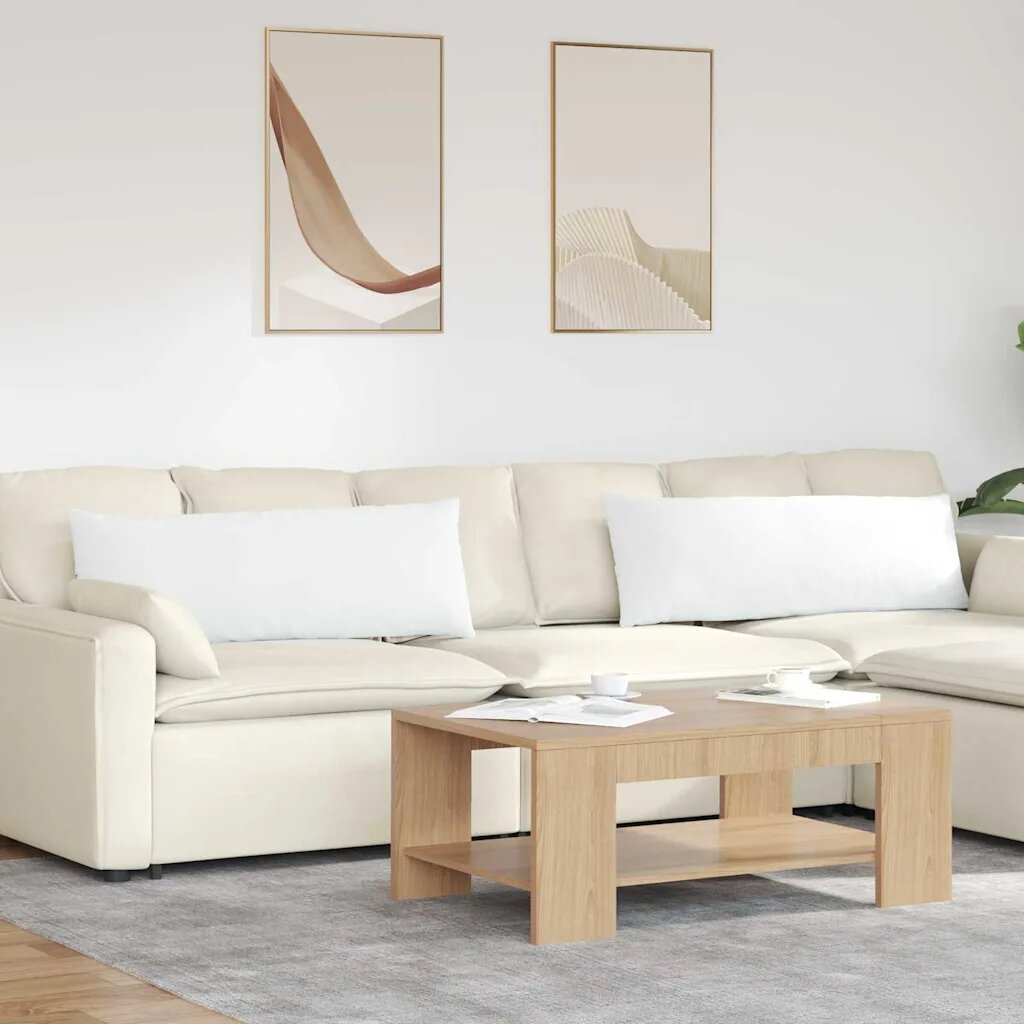 vidaXL Диван възглавници 2 бр. текстил Бяло 120 x 40 cm