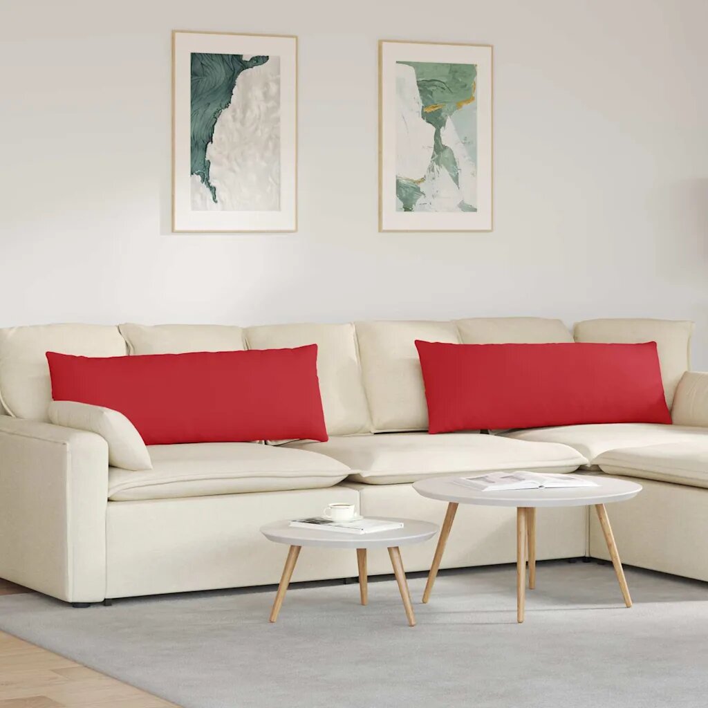 vidaXL Диван възглавници 2 бр. текстил Червено 120 x 40 cm