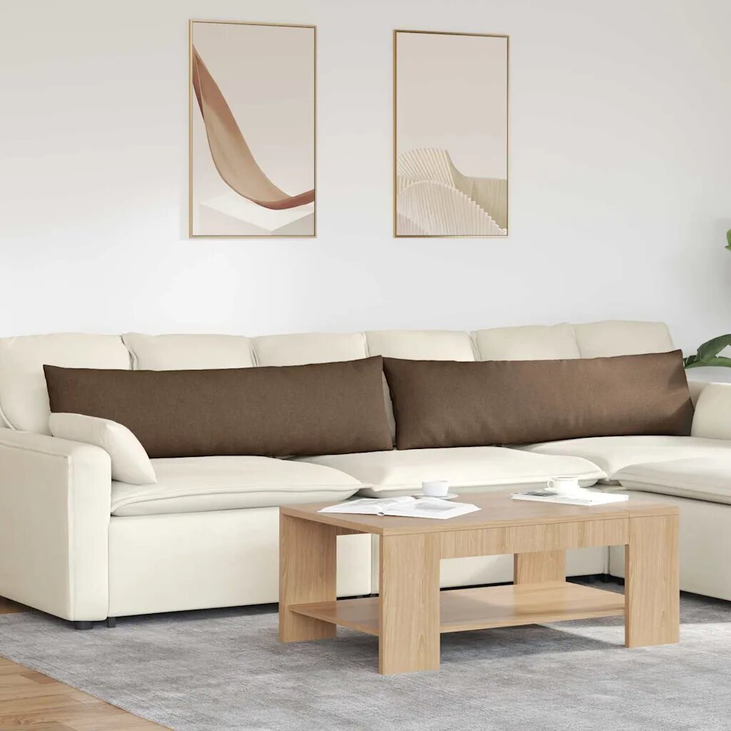 vidaXL Диван възглавници 2 бр. текстил Кафяво 145 x 40 см