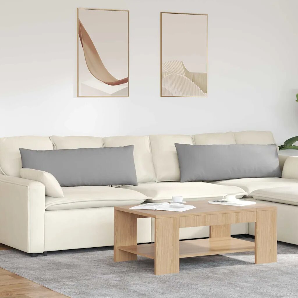 vidaXL Диван възглавници 2 бр. текстил Облачно сиво 120 x 40 cm