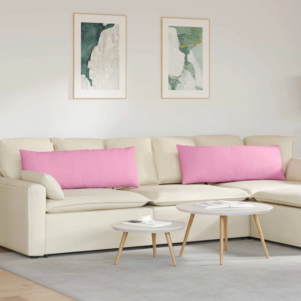 vidaXL Диван възглавници 2 бр. текстил Розово 120 x 40 cm
