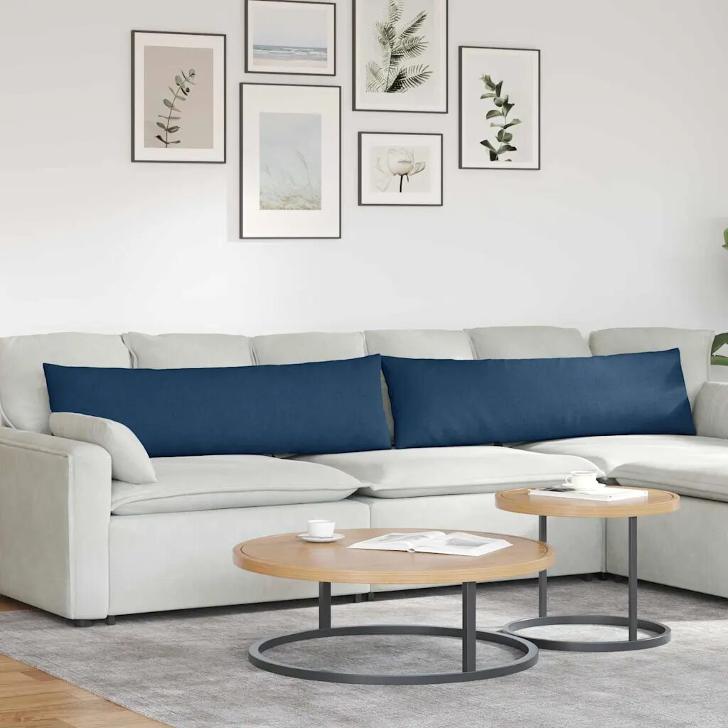 vidaXL Диван възглавници 2 бр. текстил Синьо 145 x 40 см