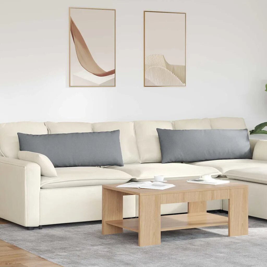 vidaXL Диван възглавници 2 бр. текстил Светлосиво 120 x 40 cm
