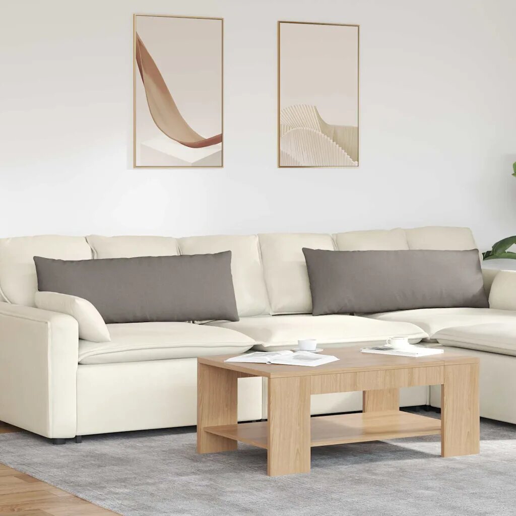 vidaXL Диван възглавници 2 бр. текстил Таупе 120 x 40 cm
