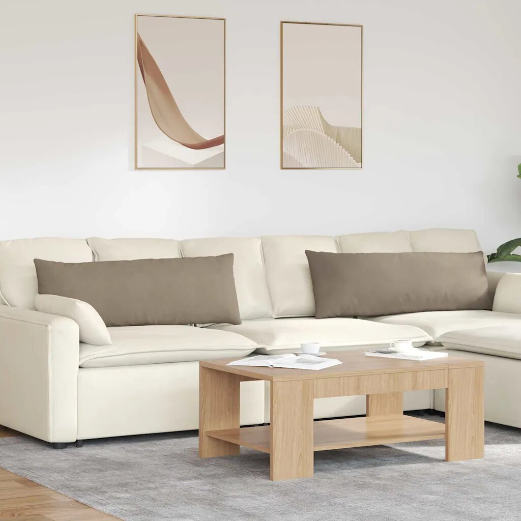 vidaXL Диван възглавници 2 бр. текстил Таупе 120 x 40 cm