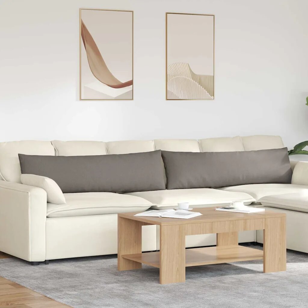 vidaXL Диван възглавници 2 бр. текстил Таупе 145 x 40 см