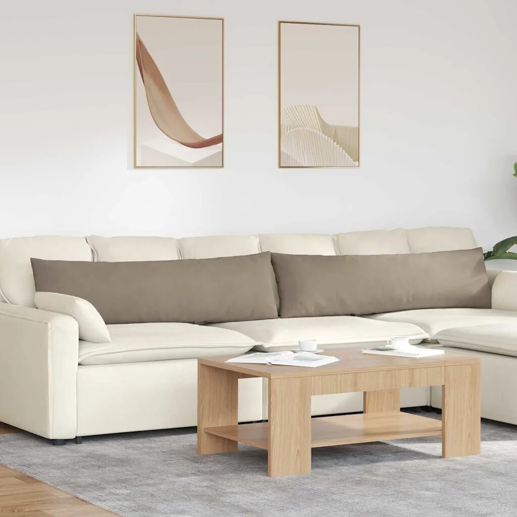 vidaXL Диван възглавници 2 бр. текстил Таупе 145 x 40 см