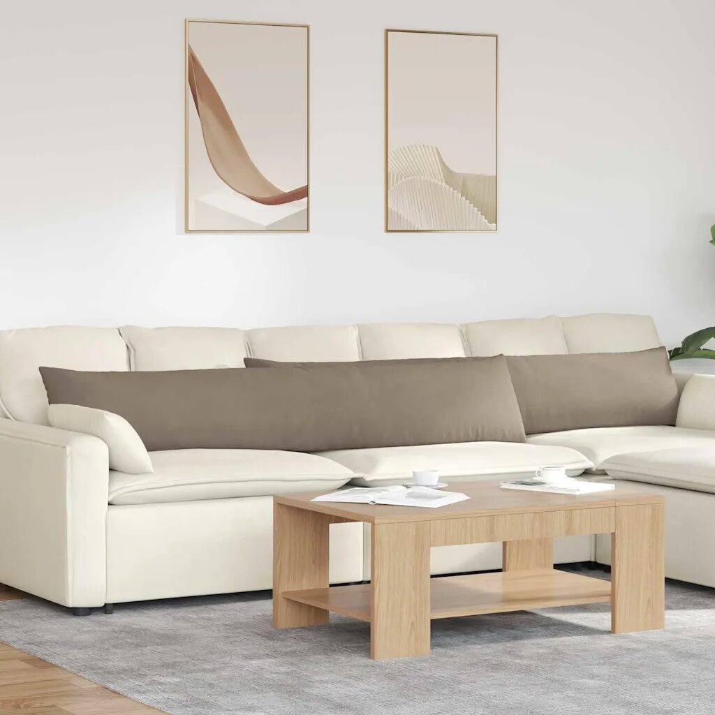 vidaXL Диван възглавници 2 бр. текстил Таупе 200 x 40 см