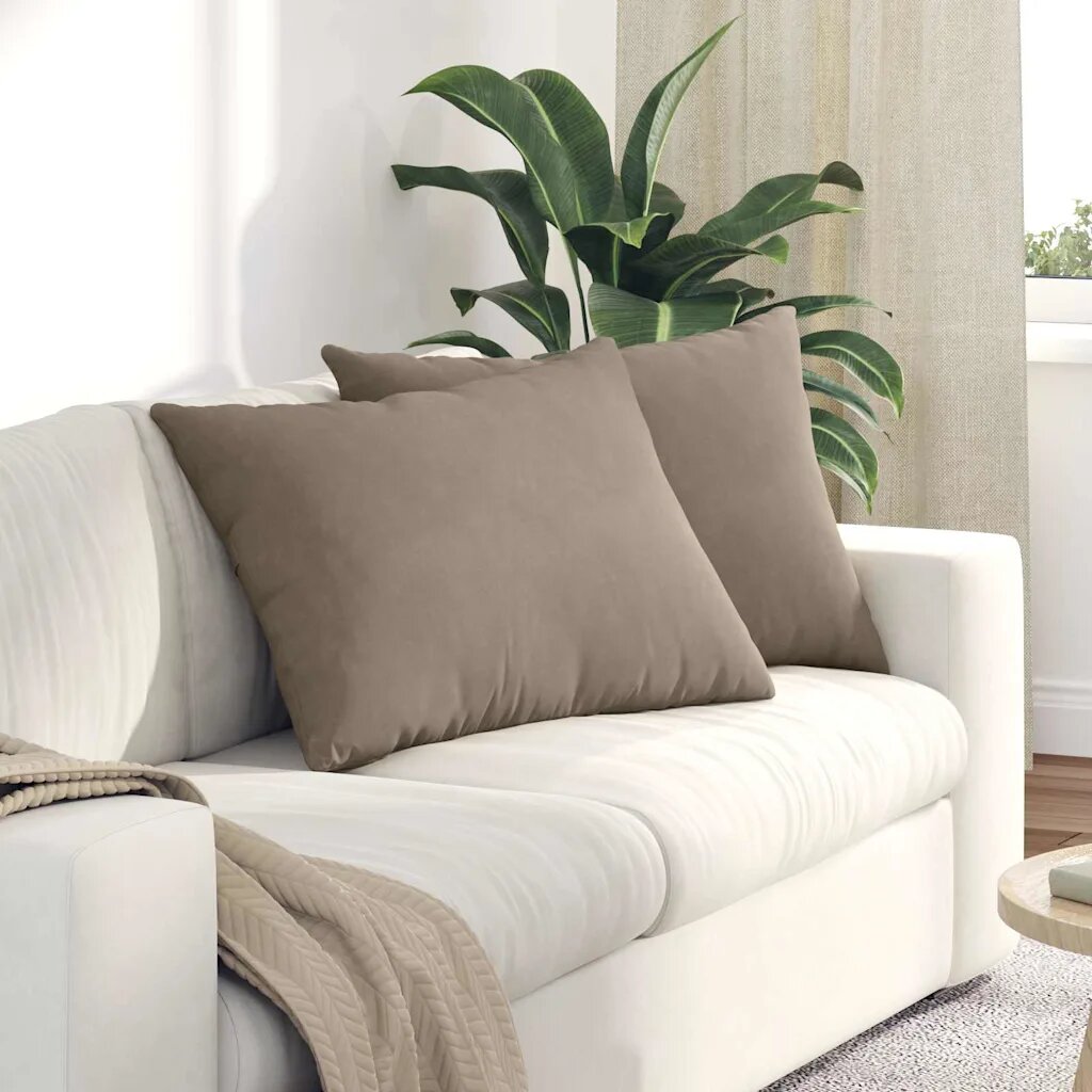vidaXL Диван възглавници 2 бр. текстил Таупе 70 x 50 cm