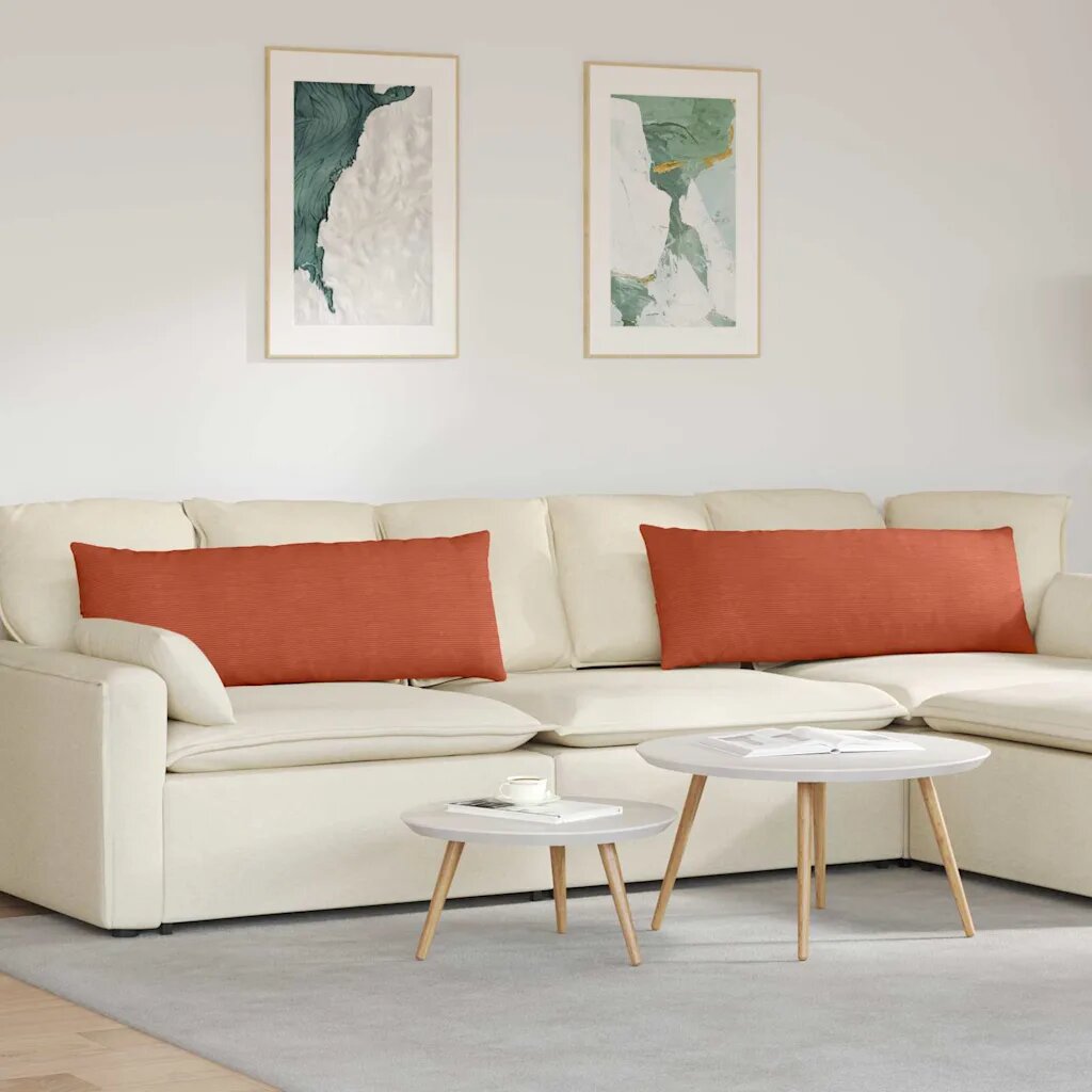 vidaXL Диван възглавници 2 pcs Червено оранжево 120 x 40 cm