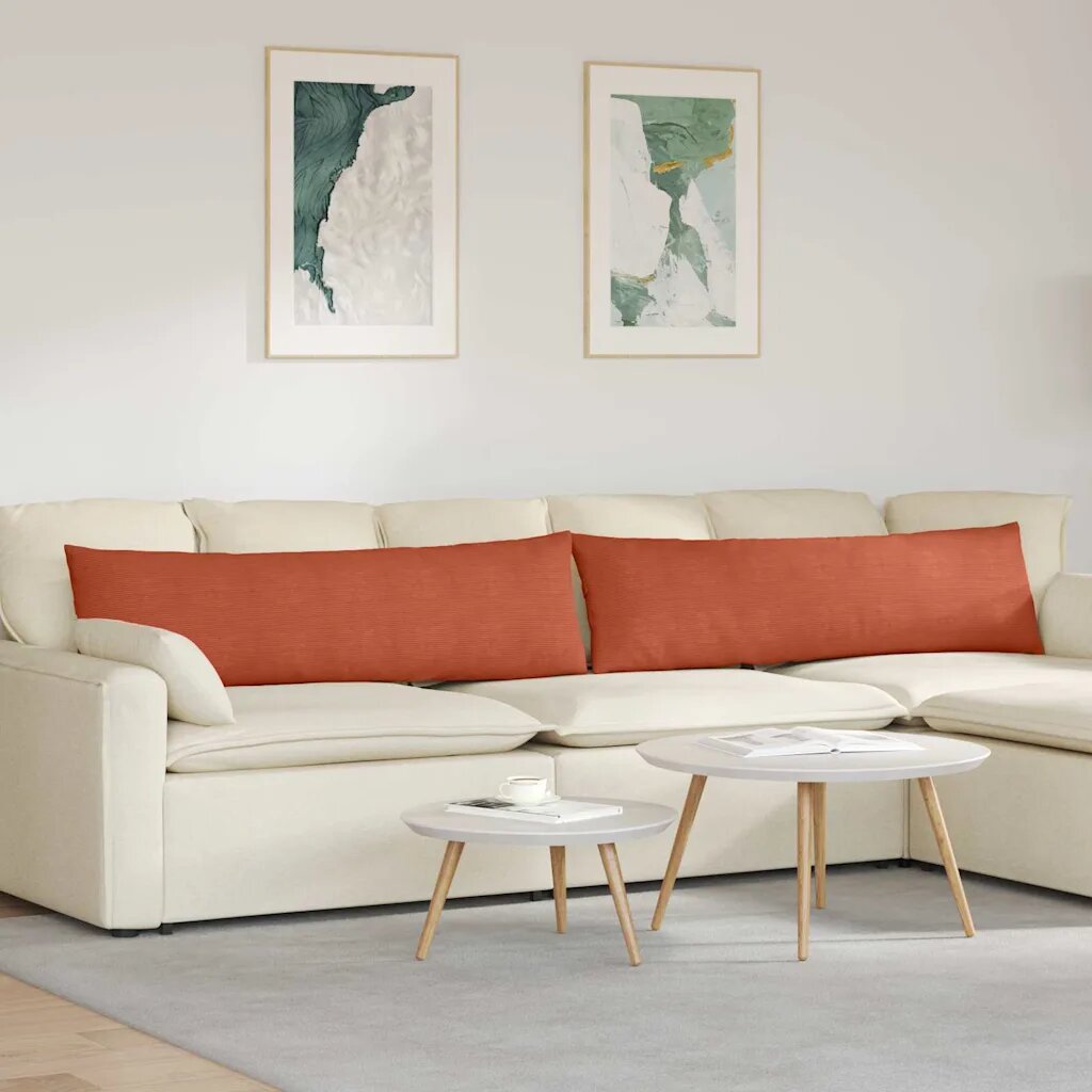 vidaXL Диван възглавници 2 pcs Червено оранжево 145 x 40 см