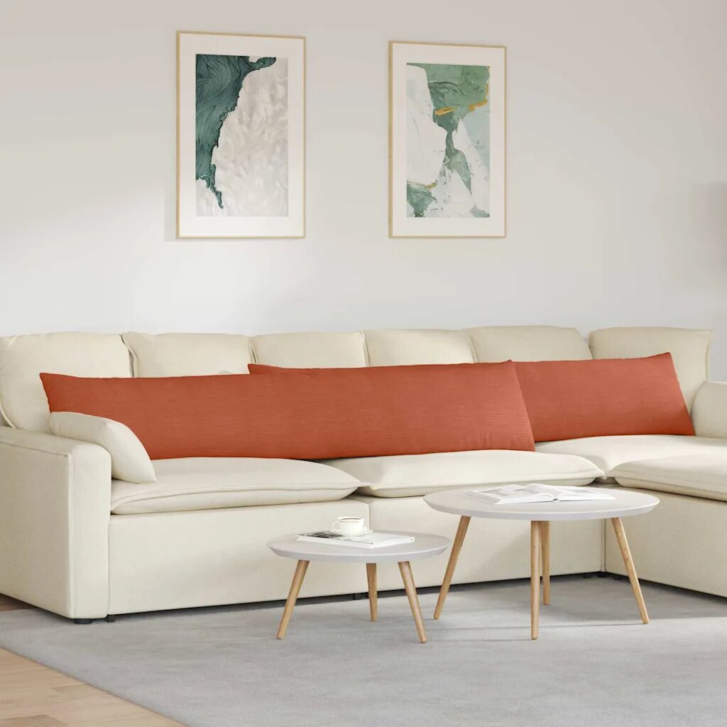 vidaXL Диван възглавници 2 pcs Червено оранжево 200 x 40 см