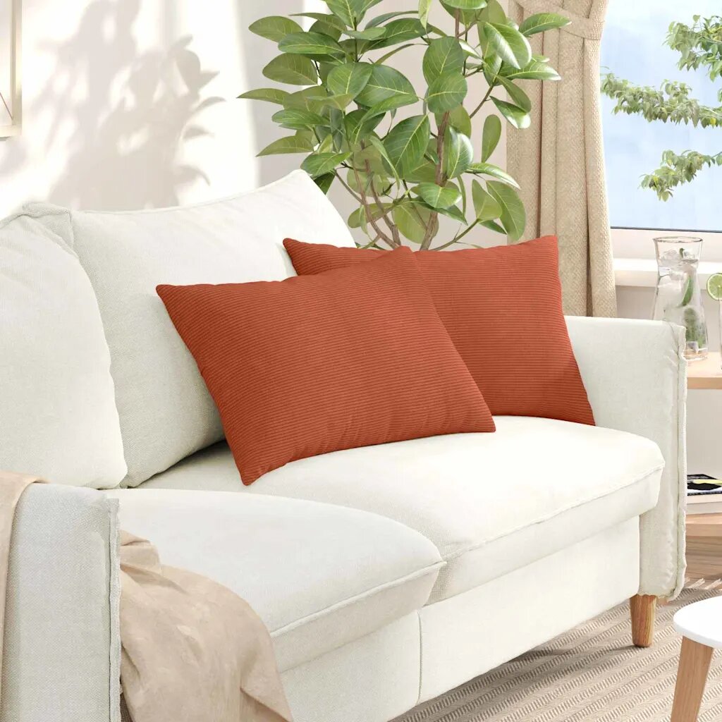 vidaXL Диван възглавници 2 pcs Червено оранжево 60 x 40 cm