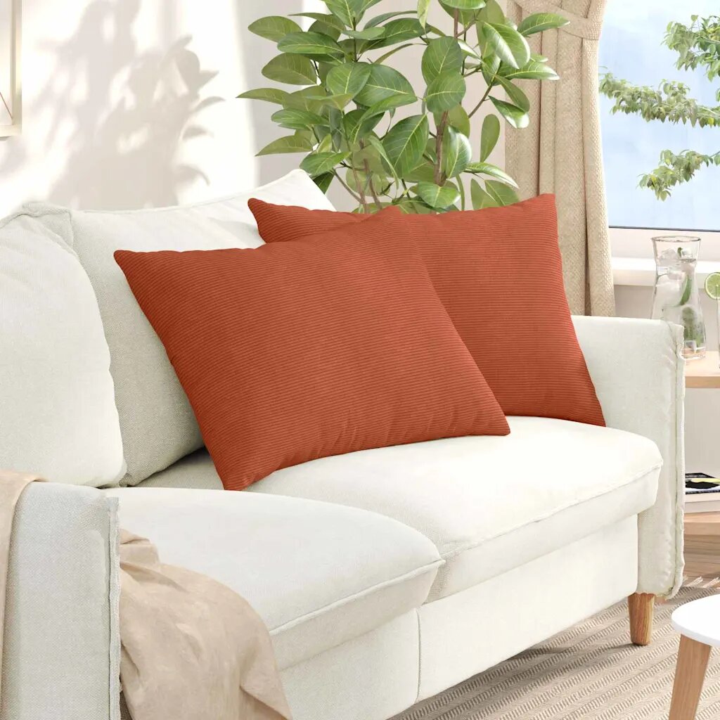 vidaXL Диван възглавници 2 pcs Червено оранжево 70 x 50 cm