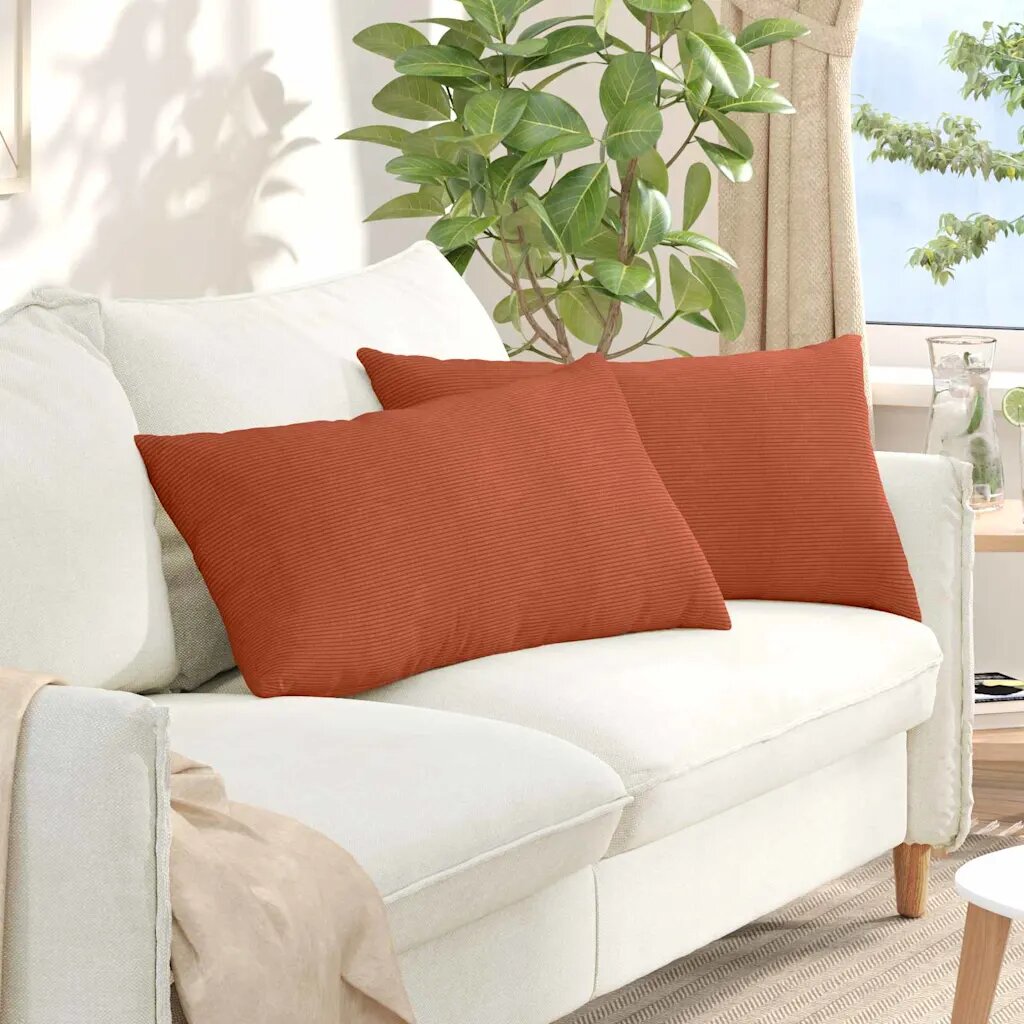 vidaXL Диван възглавници 2 pcs Червено оранжево 80 x 40 cm